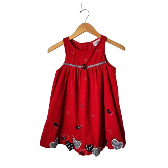 RARE EDITIONS x VINTAGE 90's red Scottie‎ dog corduroy dress 6 - Picture 1 of 8